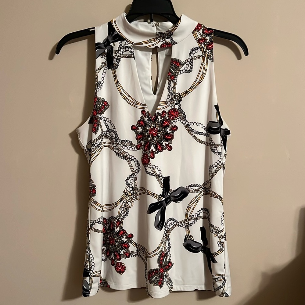 WHBM Tank Blouse with Design XS